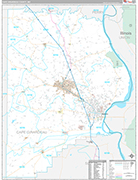 Cape Girardeau Wall Map Premium Style
